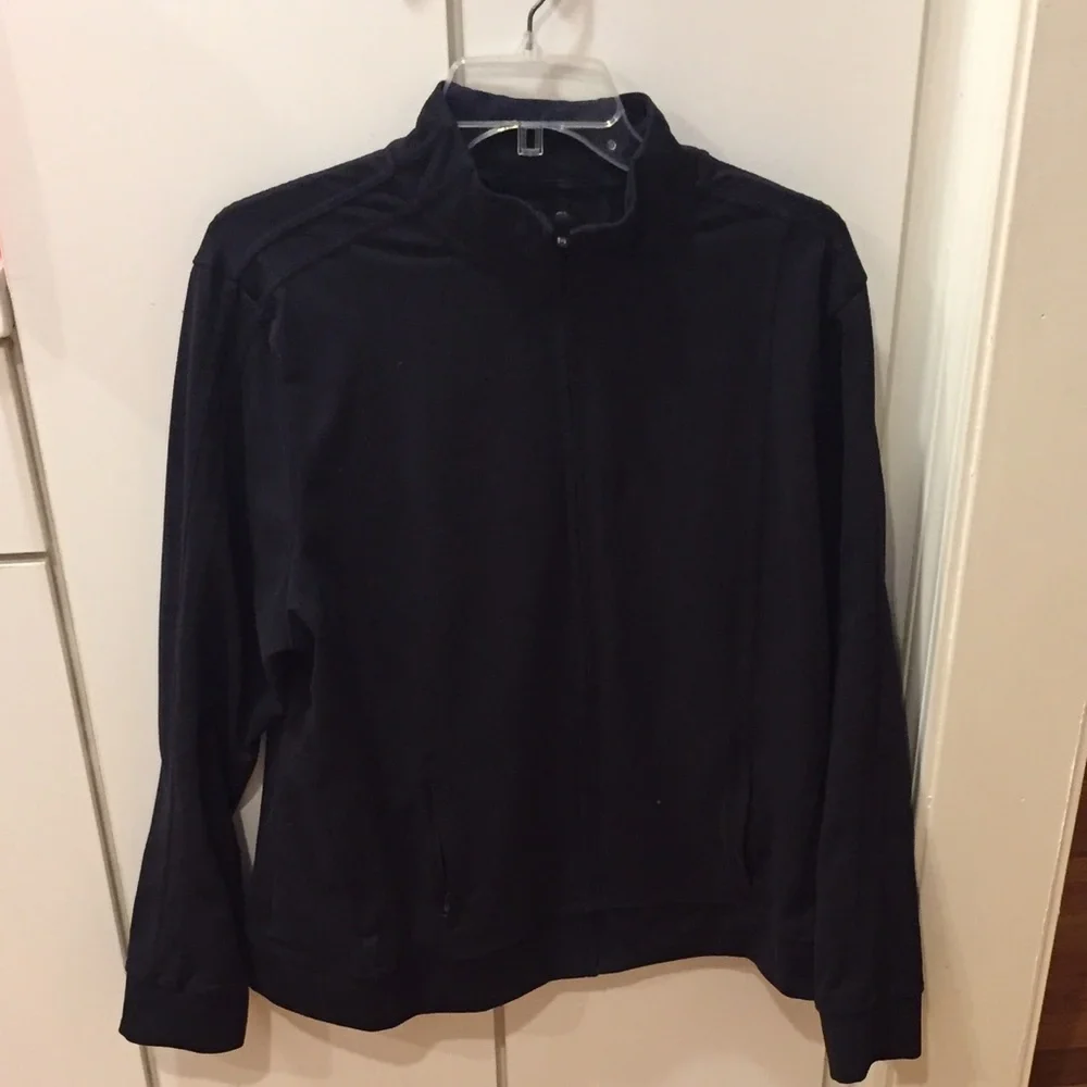 Lands ‘ End Zip Front  Long Sleeve Casual Jacket Black -XL